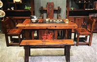 红色H形禅字茶桌K87