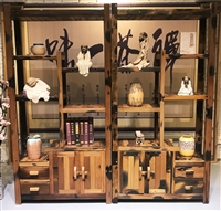 铭发船木博古架B15