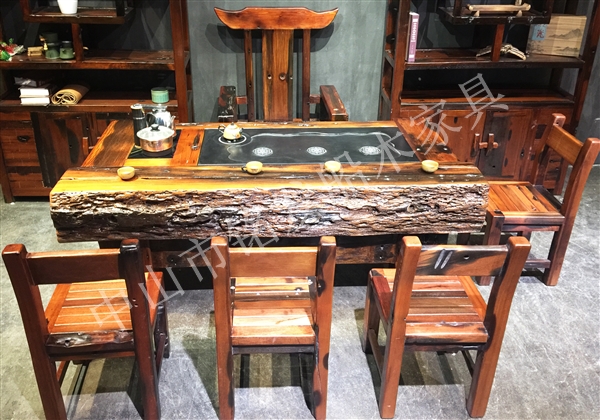 天然海螺孔龙骨茶桌K36