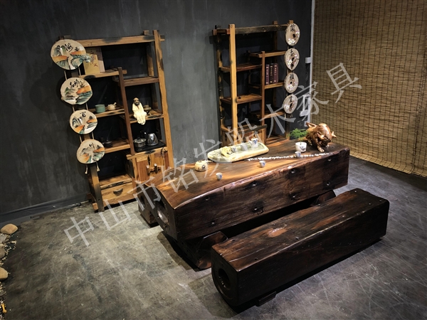 铭发船木炮筒茶桌K30