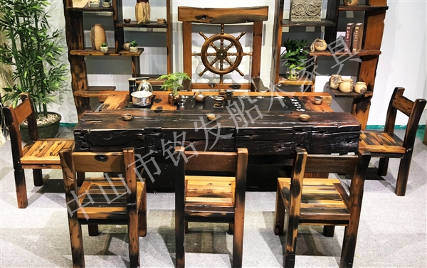 铭发船木机舱木茶桌K21