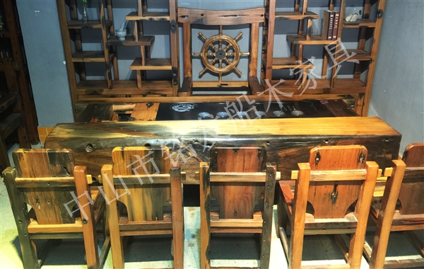 铭发船木龙骨茶桌K34