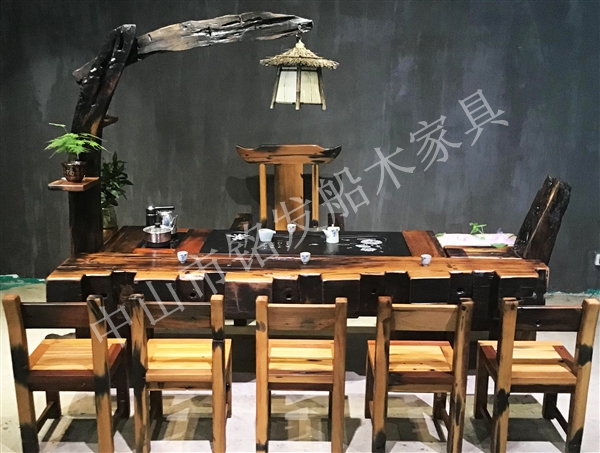 铭发船木机舱木茶桌K9