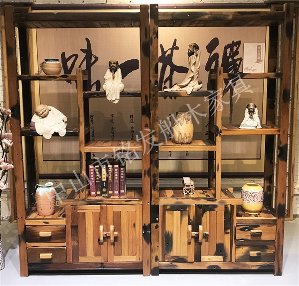 铭发船木博古架B15